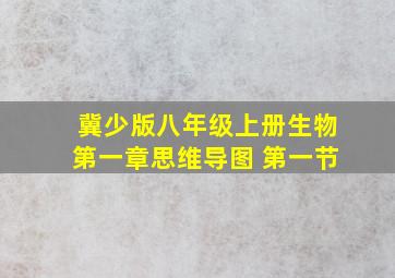 冀少版八年级上册生物第一章思维导图 第一节